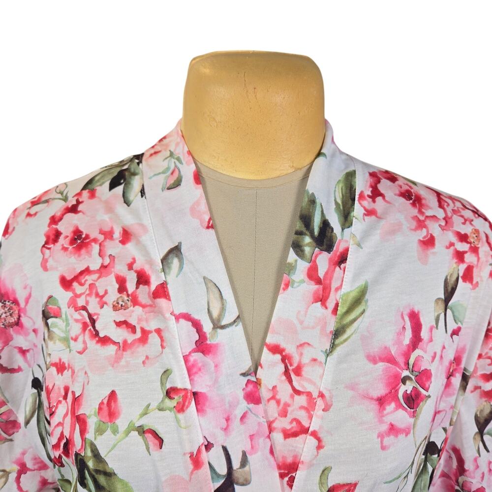 Show me your MuMu Floral Kimono Robe OS Cover Up Feminine Vacation Coquette - Picture 3 of 10
